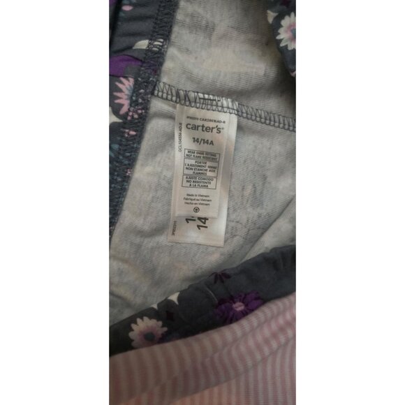 Carters Girls Pajama Set Size 14 With Fairy Print Top & Striped Bottoms - Picture 2 of 3